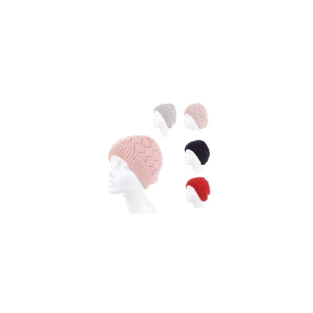 24 Wholesale Womens Fashion Pullover Winter Hat Assorted Colors image