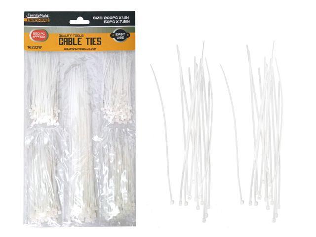 144 Wholesale 250 Piece White Cable Ties image