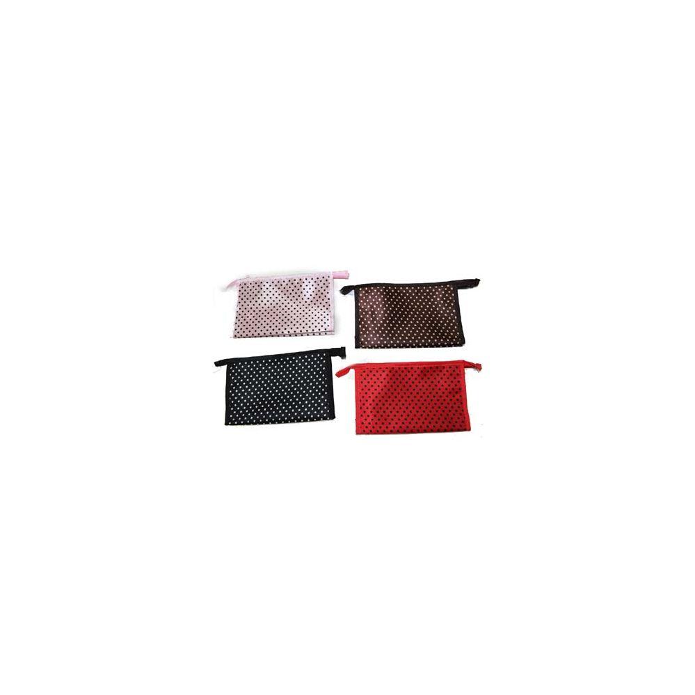 96 Wholesale Assorted Color Dotted Cosmetic Bag image