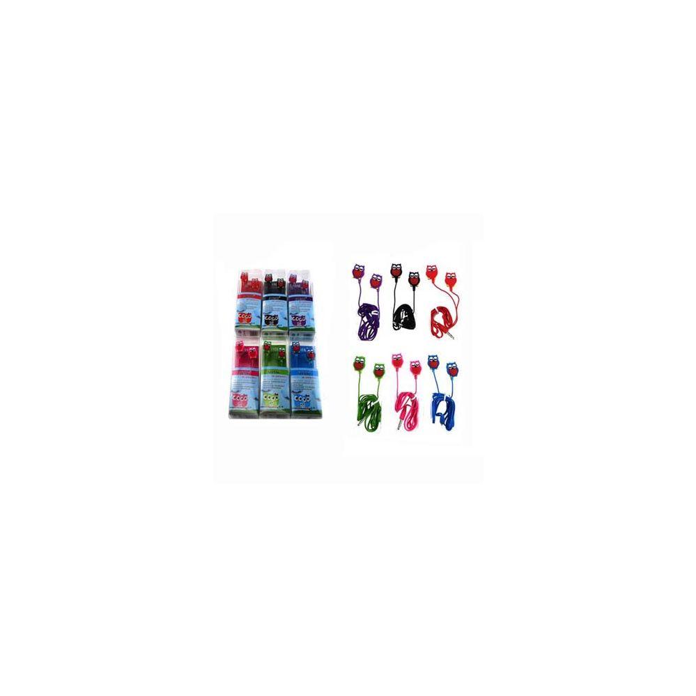 72 Wholesale Owl Earphone Assorted Colors image