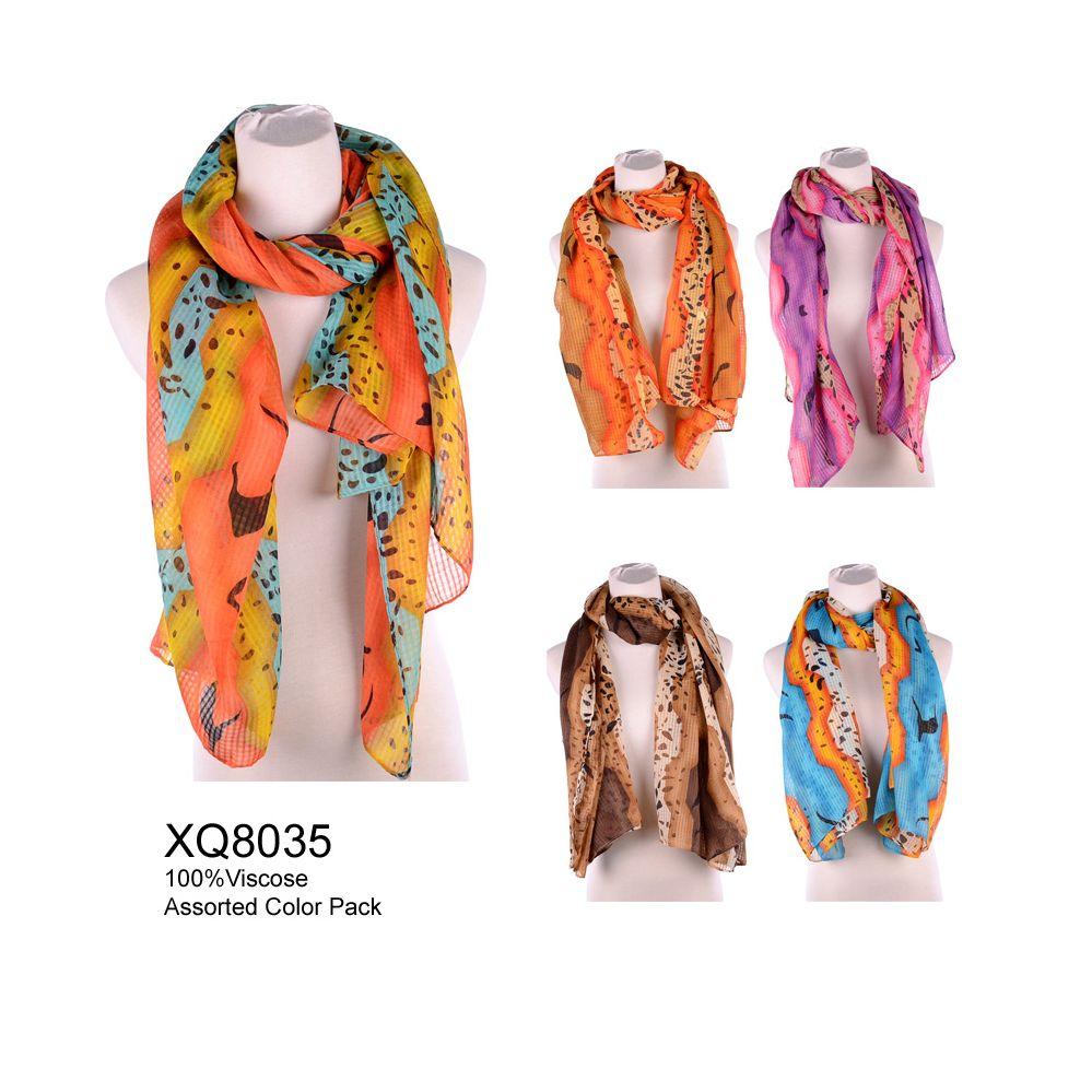 24 Wholesale Colorful Pattern Fashion Scarf image