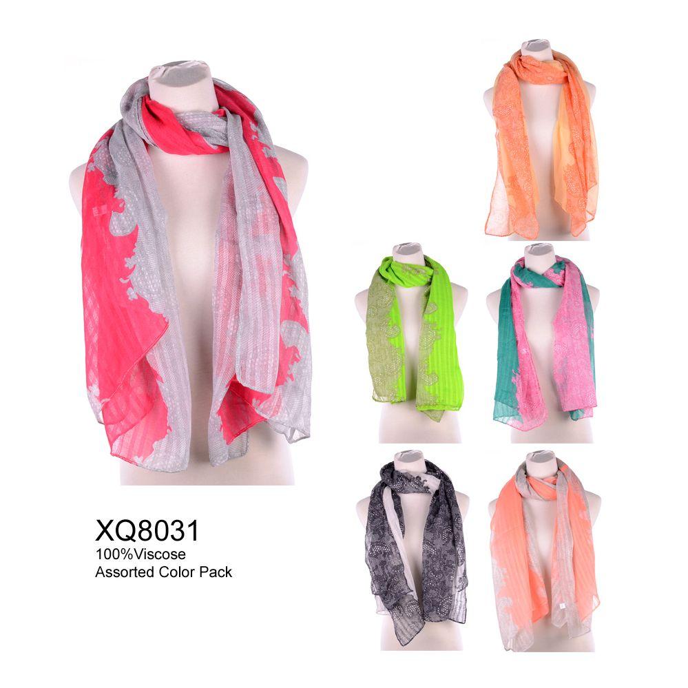 24 Wholesale Colorful Fashion Scarf image