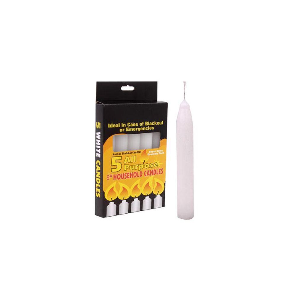 96 Wholesale 5 Ct White Household Candles 5 Inch image