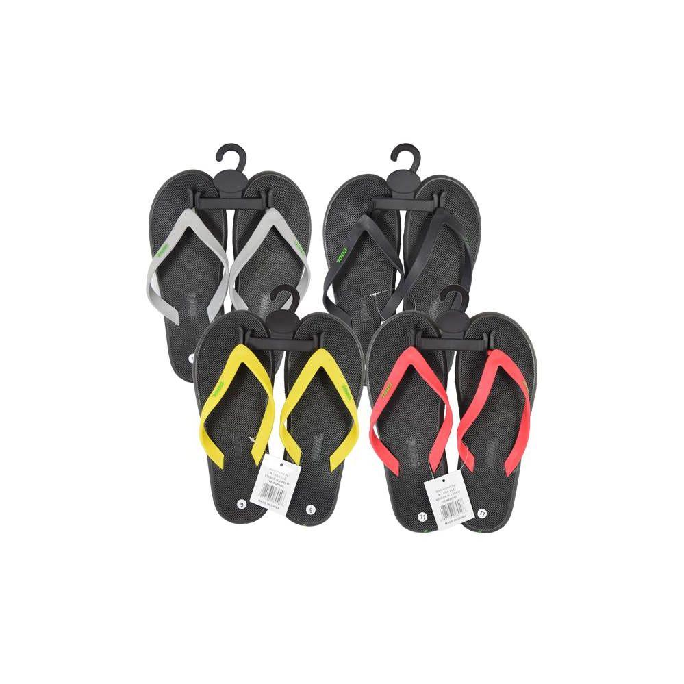 48 Wholesale Men Flip Flop Heavy Duty Assorted Colors image