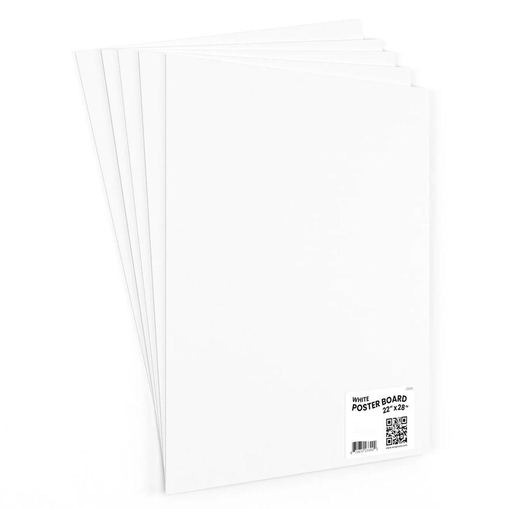 100 Wholesale Large White Poster Boards - 22 X 28 Inches image