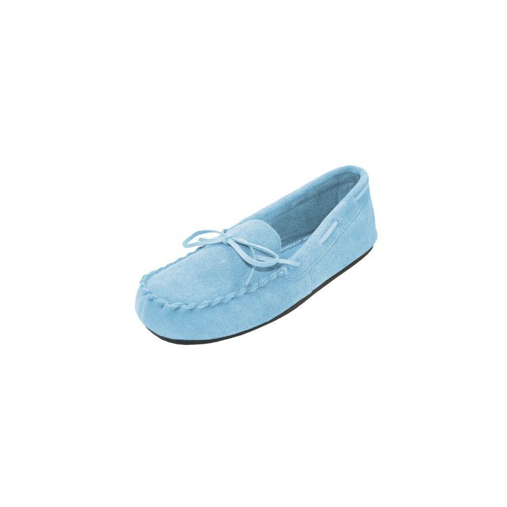 24 Wholesale Wholesale Women's Light Blue Leather Moccasins image