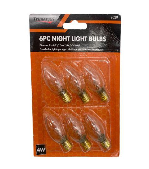96 Wholesale 6pc Night Light Bulb Clear 6.5x4.5 in image