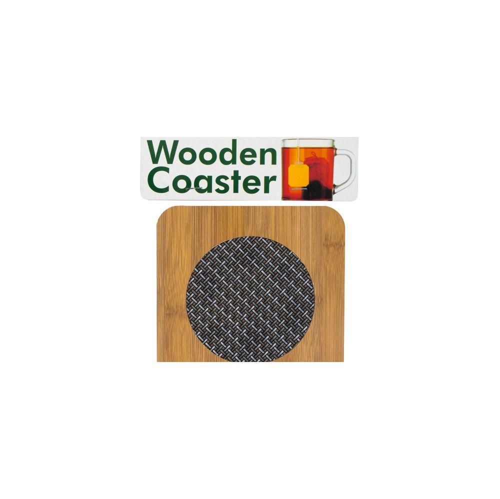 72 Wholesale Wooden Coaster With Basketweave Pattern image