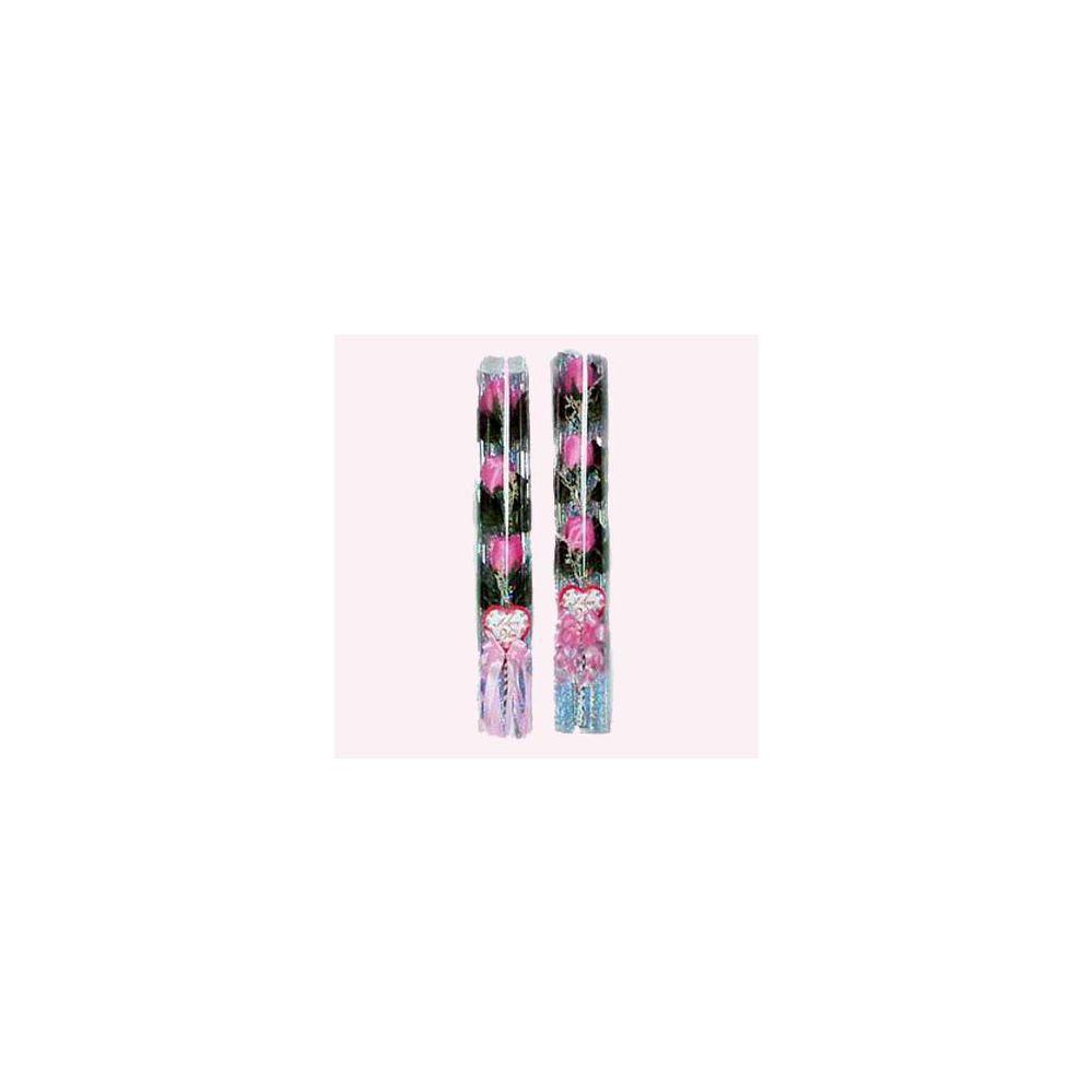 12 Wholesale Valentine's 17 inch Pink Triple Rose Tube image