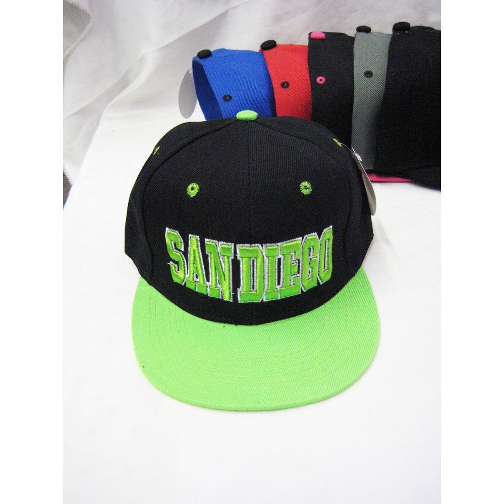 36 Wholesale Kid's "san Diego" Snap Back Cap Assorted Colors image