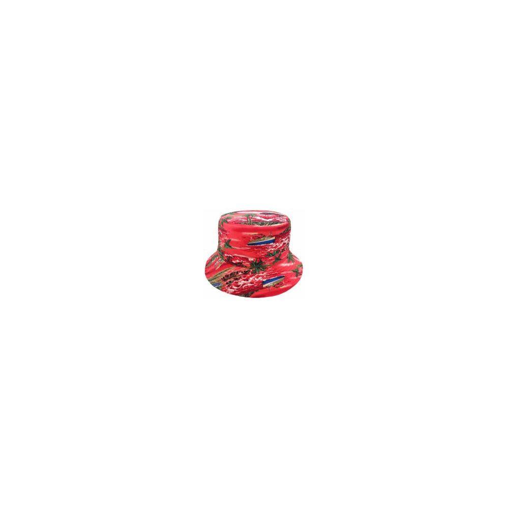 24 Wholesale Tropical Print Reversible Bucket Hats In Red image