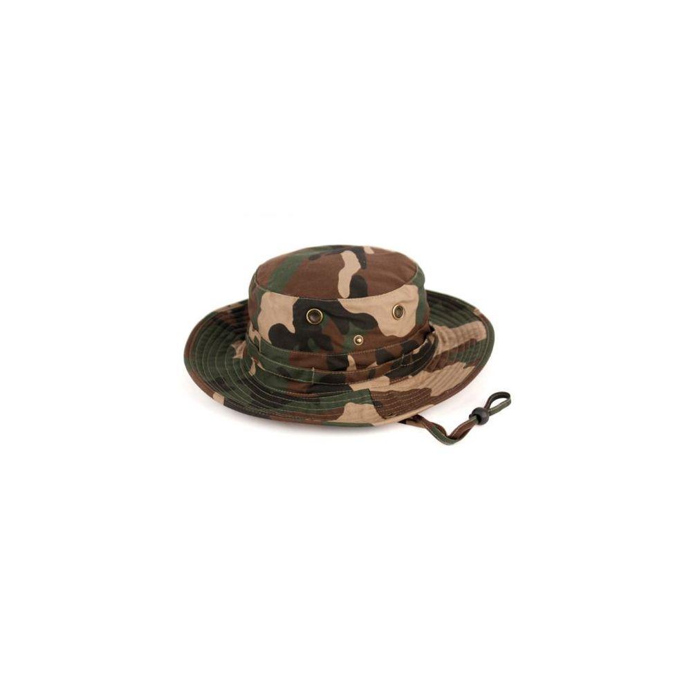 12 Wholesale Outdoor Cotton Bucket Hats With Strip In Camo Green image