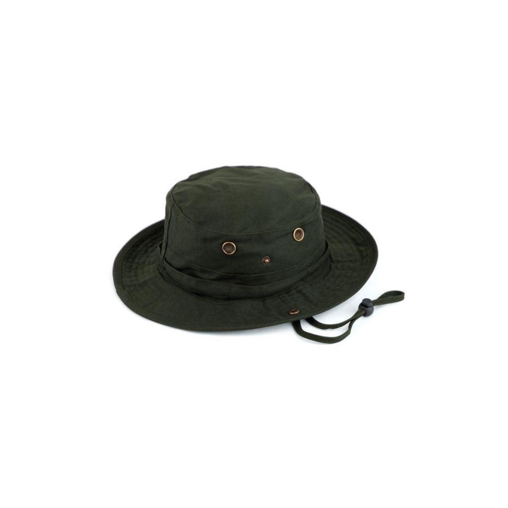 12 Wholesale Outdoor Cotton Bucket Hats With Strip In Olive image