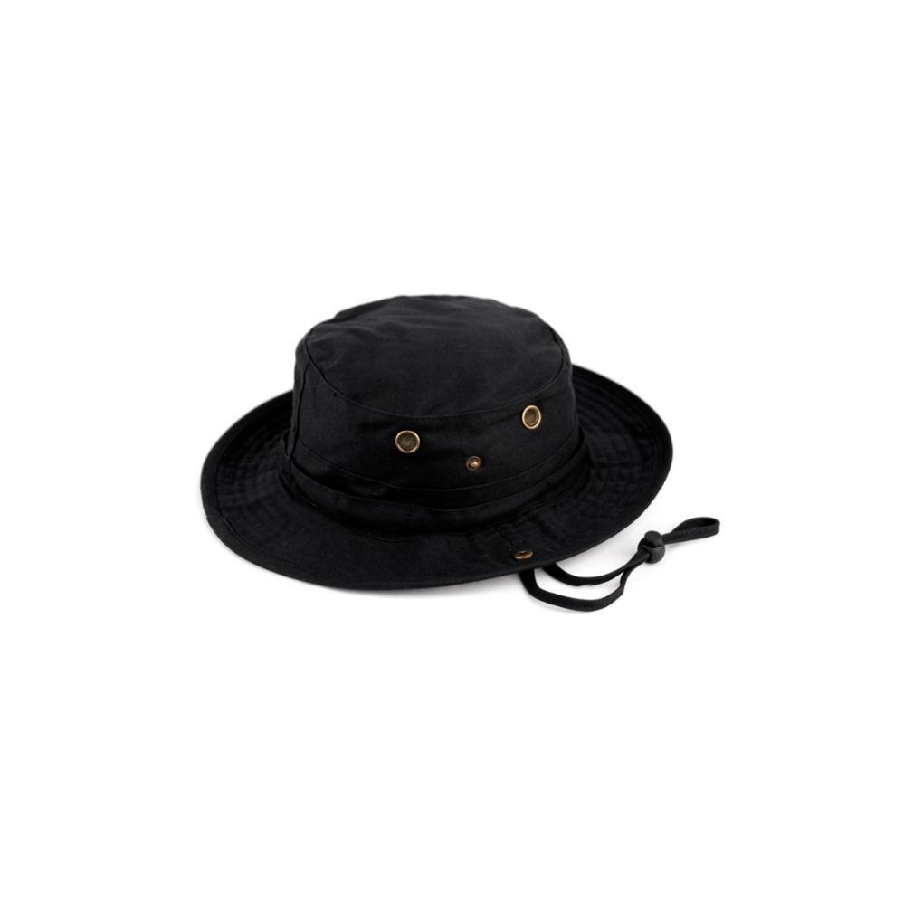 12 Wholesale Outdoor Cotton Bucket Hats With Strip In Black image