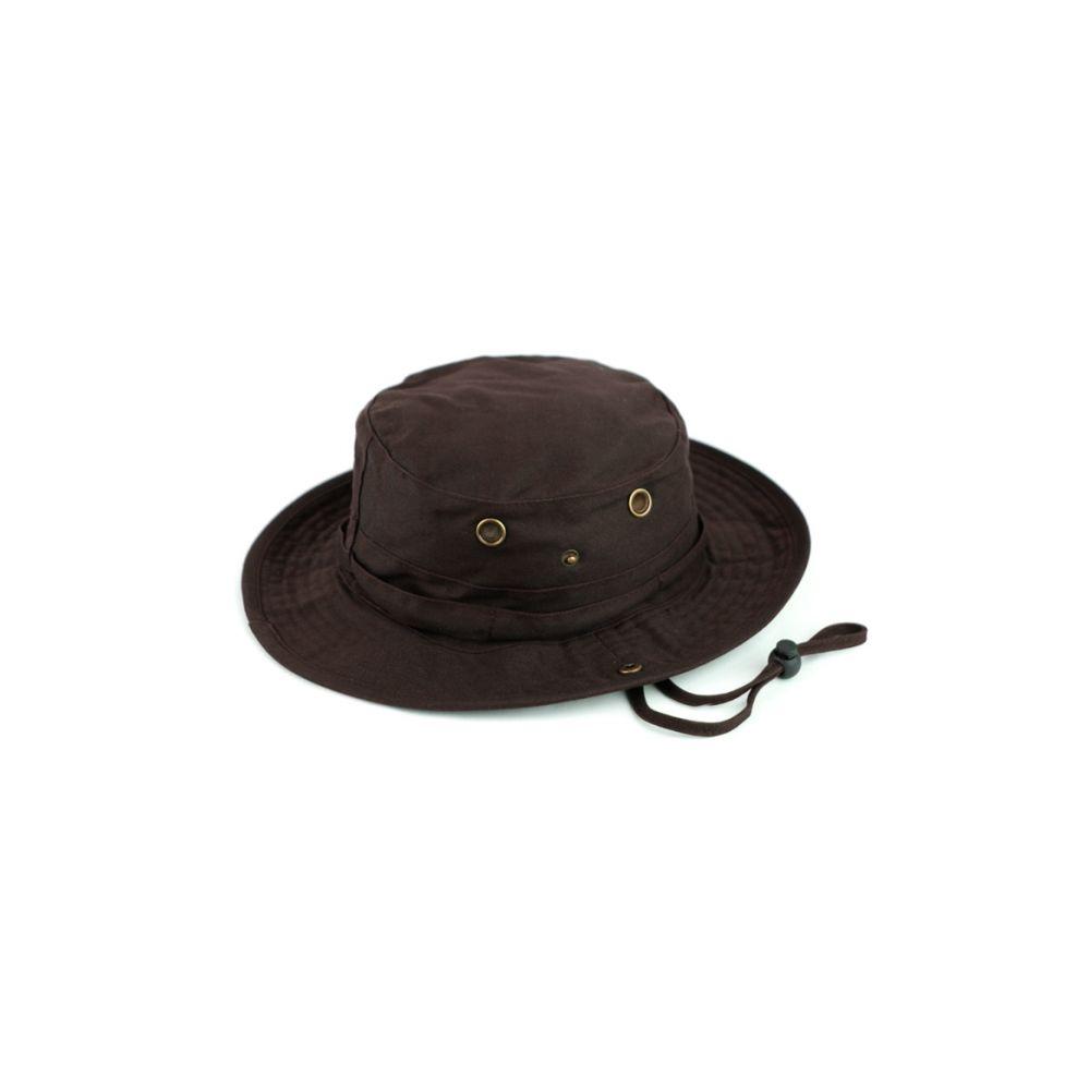 12 Wholesale Outdoor Cotton Bucket Hats With Strip In Brown image