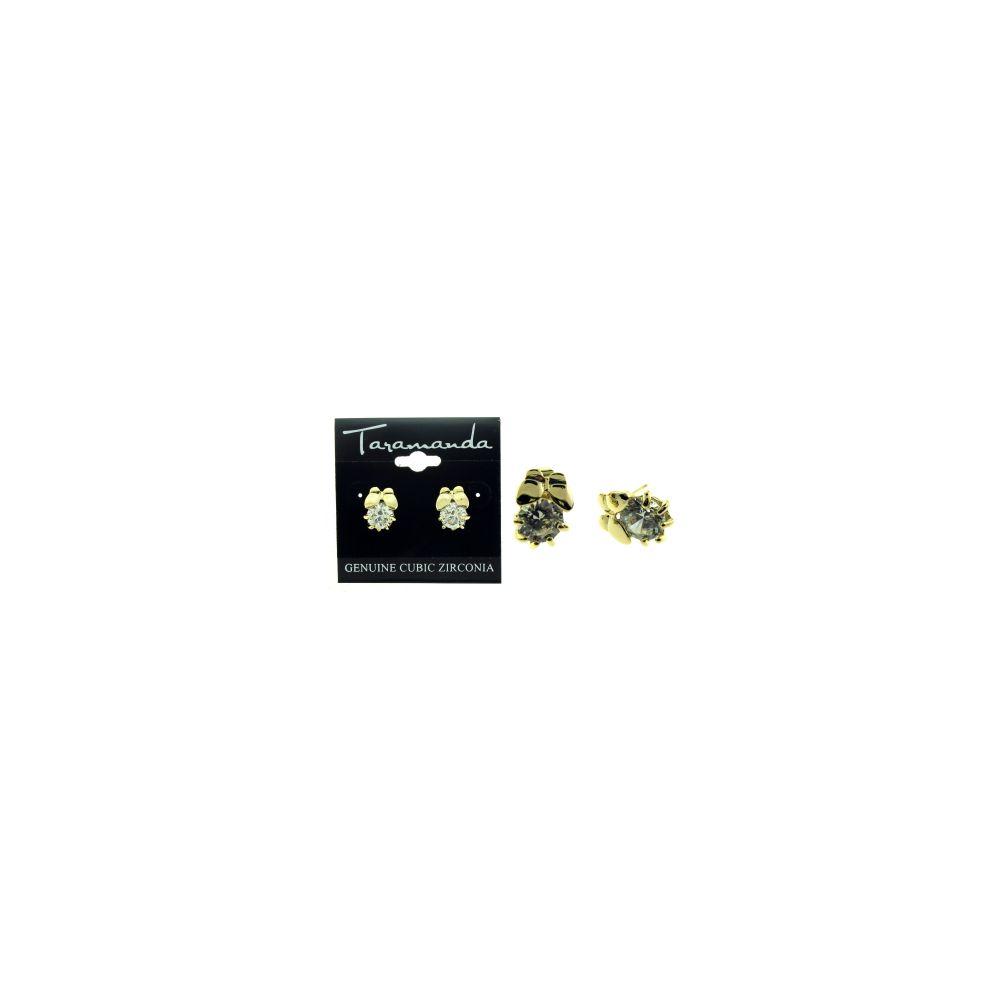 12 Wholesale Gold Tone Cubic Zirconia Stud Earrings With A Butterfly image