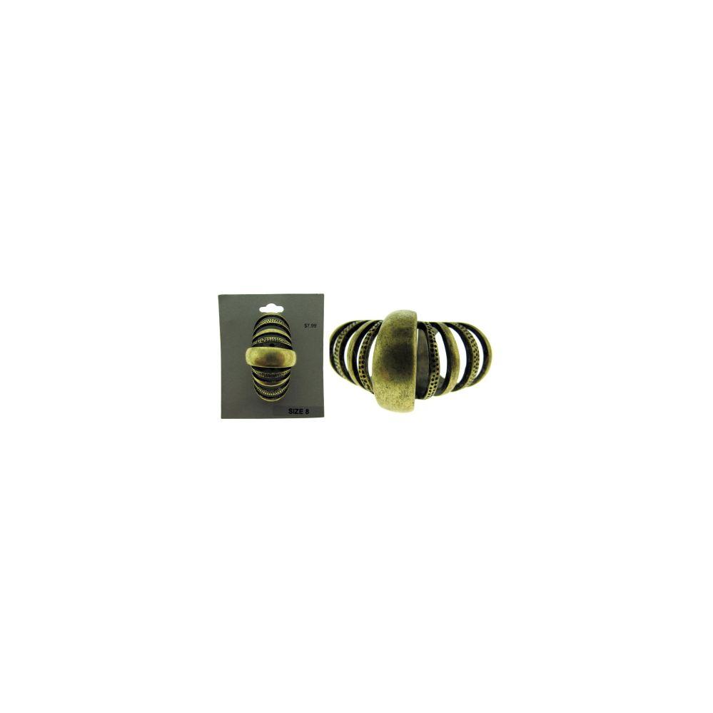 36 Wholesale Gold Tone Banded Finger Armor Ring image