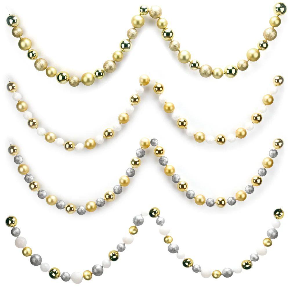 12 Wholesale Christmas Ball Garland Gold And Silver 5 And 6cm image