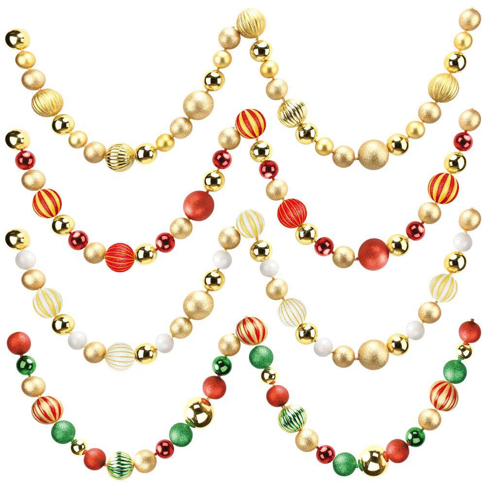 12 Wholesale Christmas Ball Garland Green And Red 4x5x8cm image