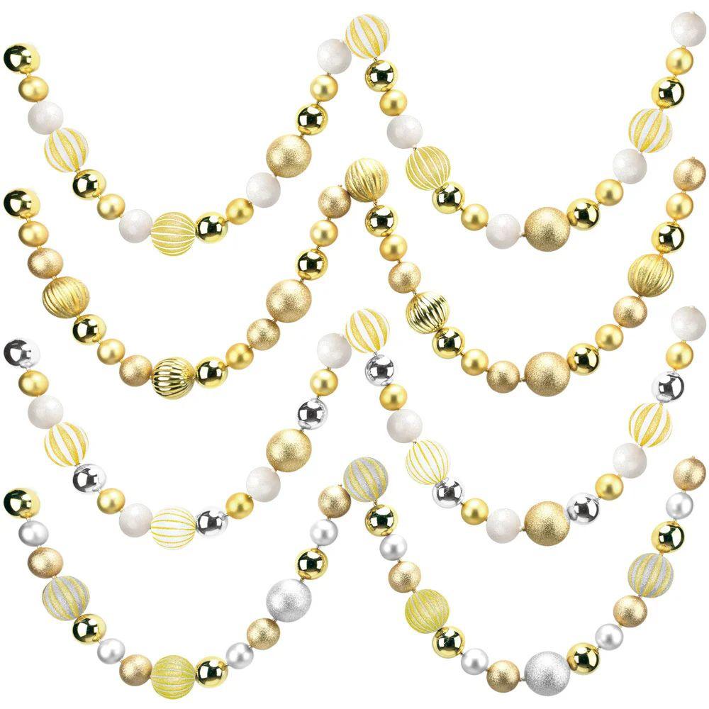 12 Wholesale Christmas Ball Garland Gold And Silver 4x5x8cm image