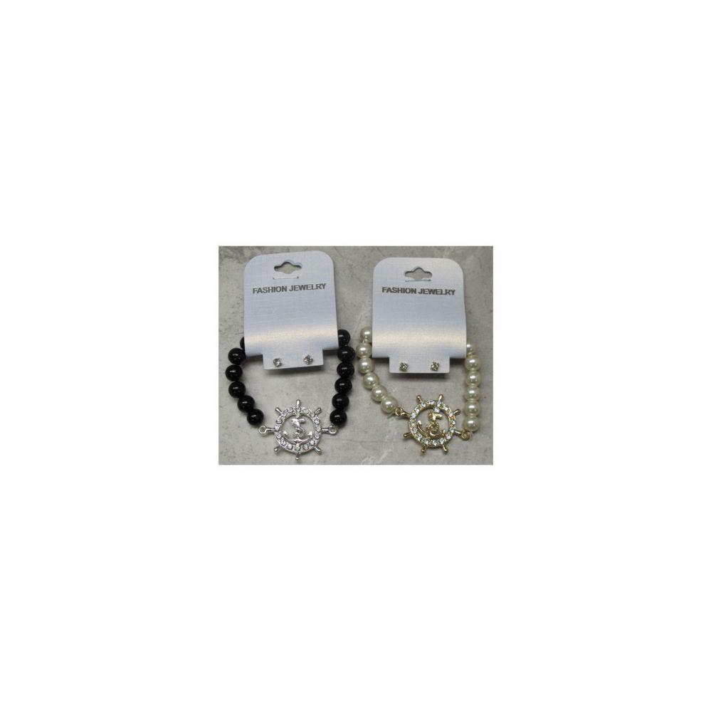 36 Wholesale Beaded Bracelets, With Stud Earrings image