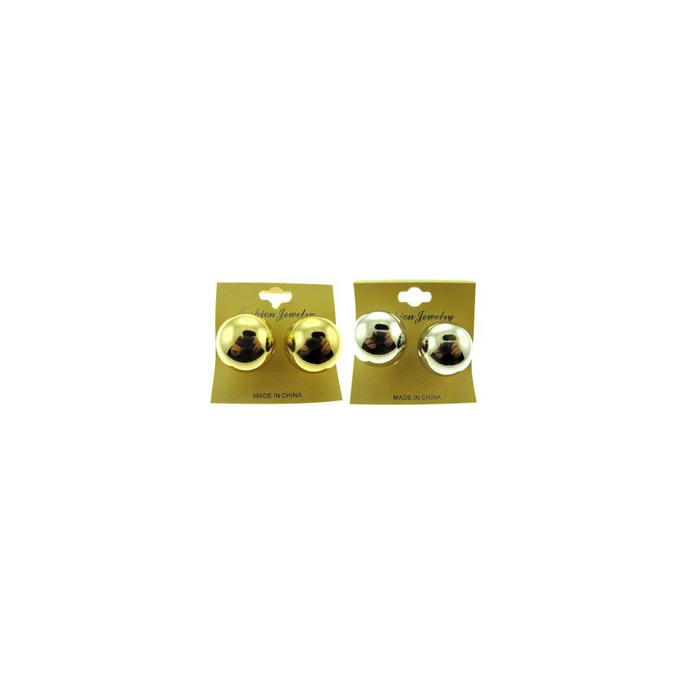 36 Wholesale Silver And Gold Tone Post Ball Earrings image