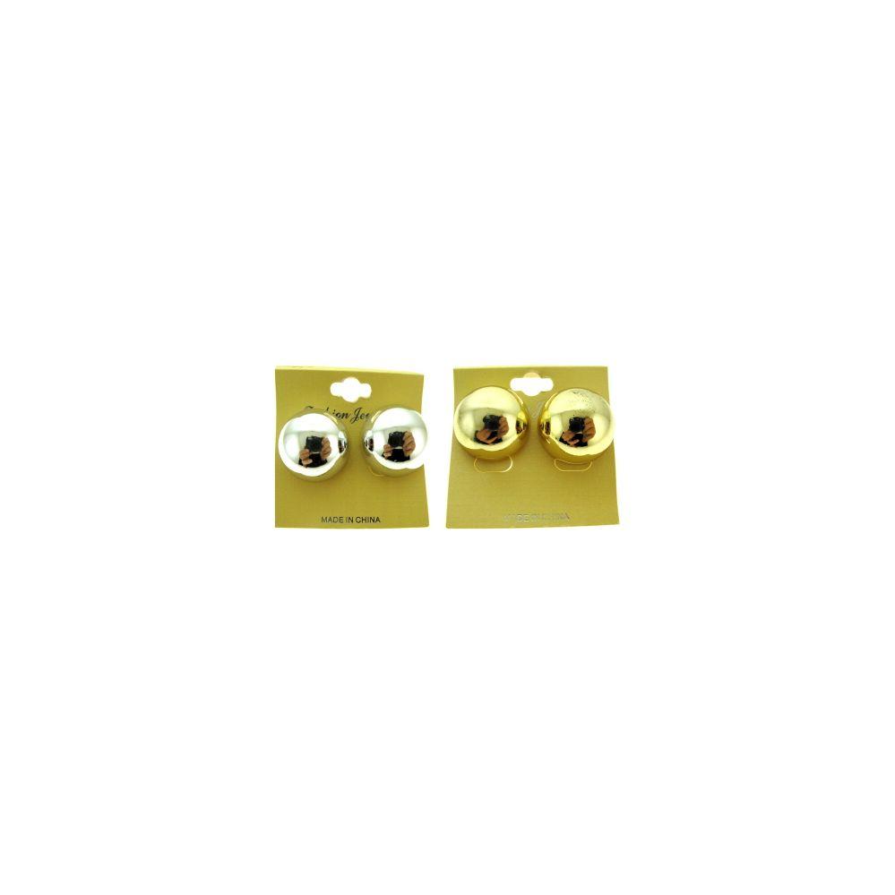 36 Wholesale Gold And Silver Tone Post Round Earrings image