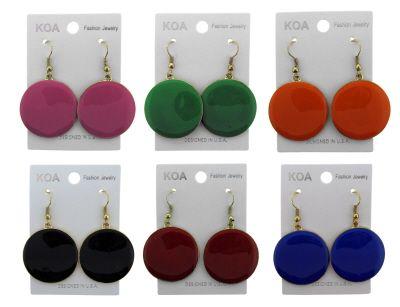 96 Wholesale Large Circle Shaped Dangle Earrings image