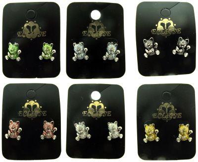 96 Wholesale Fox Post Style Earrings  image