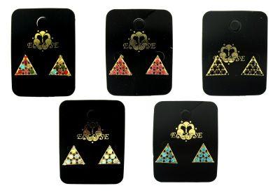 36 Wholesale Gold Tone Triangle Stud Earrings image