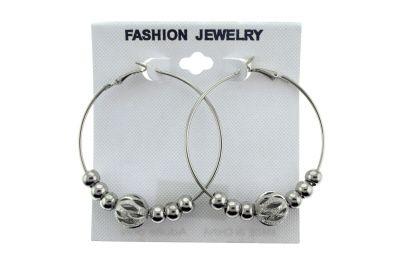 48 Wholesale Hoop Earrings With Spherical Bead Accents image
