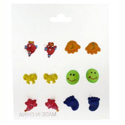 36 Wholesale Childrens Post Earrings With HearT-Shaped Earring Backs image