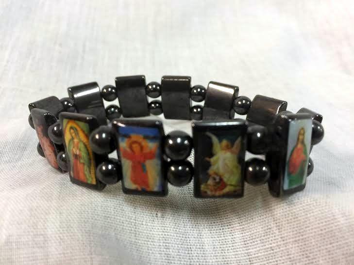 108 Wholesale Religious Bracelet Hematite Rosary Bracelet image
