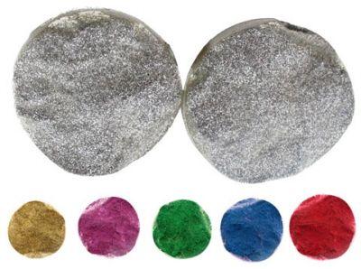 72 Wholesale Clip Earrings Assorted Color Glitter Round Button Style Clip Earrings image