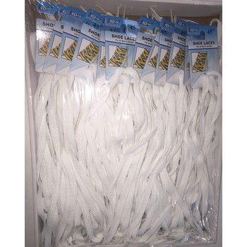 72 Wholesale White Shoelaces 45" image