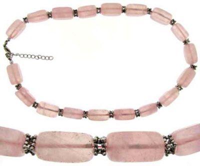 24 Wholesale Rose Quartz Large Bead Necklace image