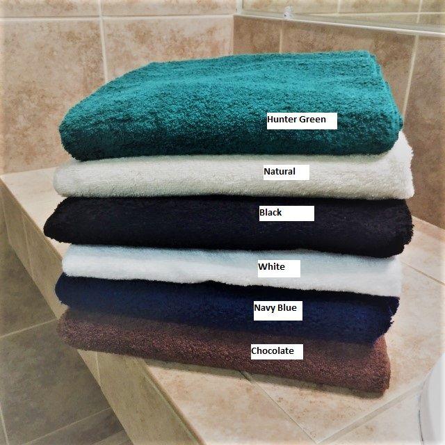 6 Wholesale Plush Loop Terry Bath Towel Dobby Hem Long Lasting Soft And Durable In Hunter Green image