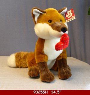 18 Wholesale 14.5" Plush Toy Fox With Love You Heart image