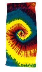 12 Wholesale Tye Die Beach Towel 30 X 60 Reactive Rainbow image