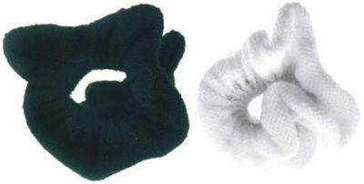 72 Wholesale Black And White Cloth Hair Scrunchies, image