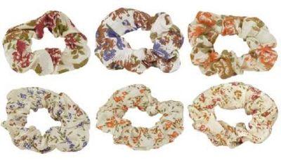 72 Wholesale Hair Scrunchie With A Floral Print image