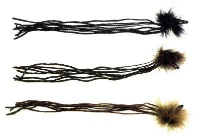 72 Wholesale Hair Clip With Long Braided Strands Of Synthetic Hair Attached To The Clip Along With Matching Colored Feathers Covering The Clip image