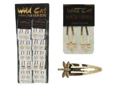 72 Wholesale Goldtone Clip, With Assorted Color Epoxy, Dragonfly image