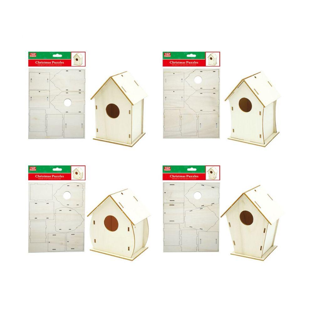 24 Wholesale Christmas Puzzles House Diy Wooden Craft image