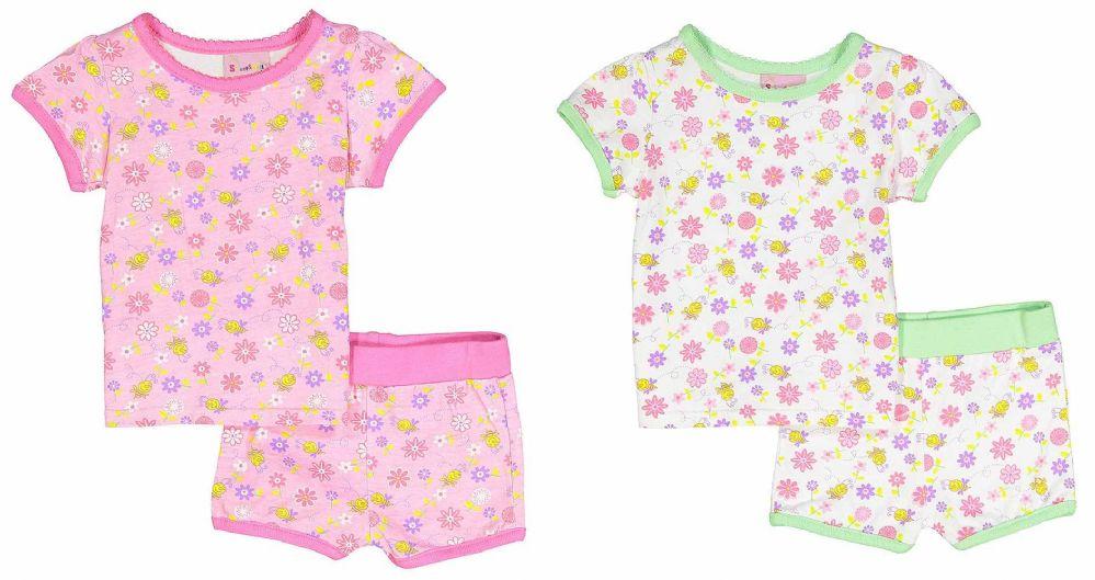 24 Wholesale Infant Girls Pajama - Flower Prints - Sizes 6-24m image
