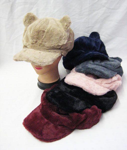 36 Wholesale Womens Fashion Winter Cap With Ears Assorted Color image