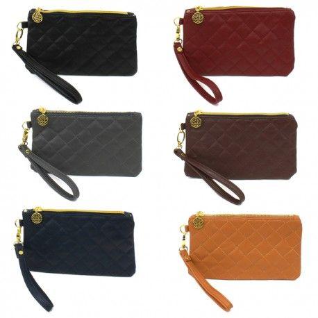 120 Wholesale Small Quilted Clutch / Wristlet (dark) image