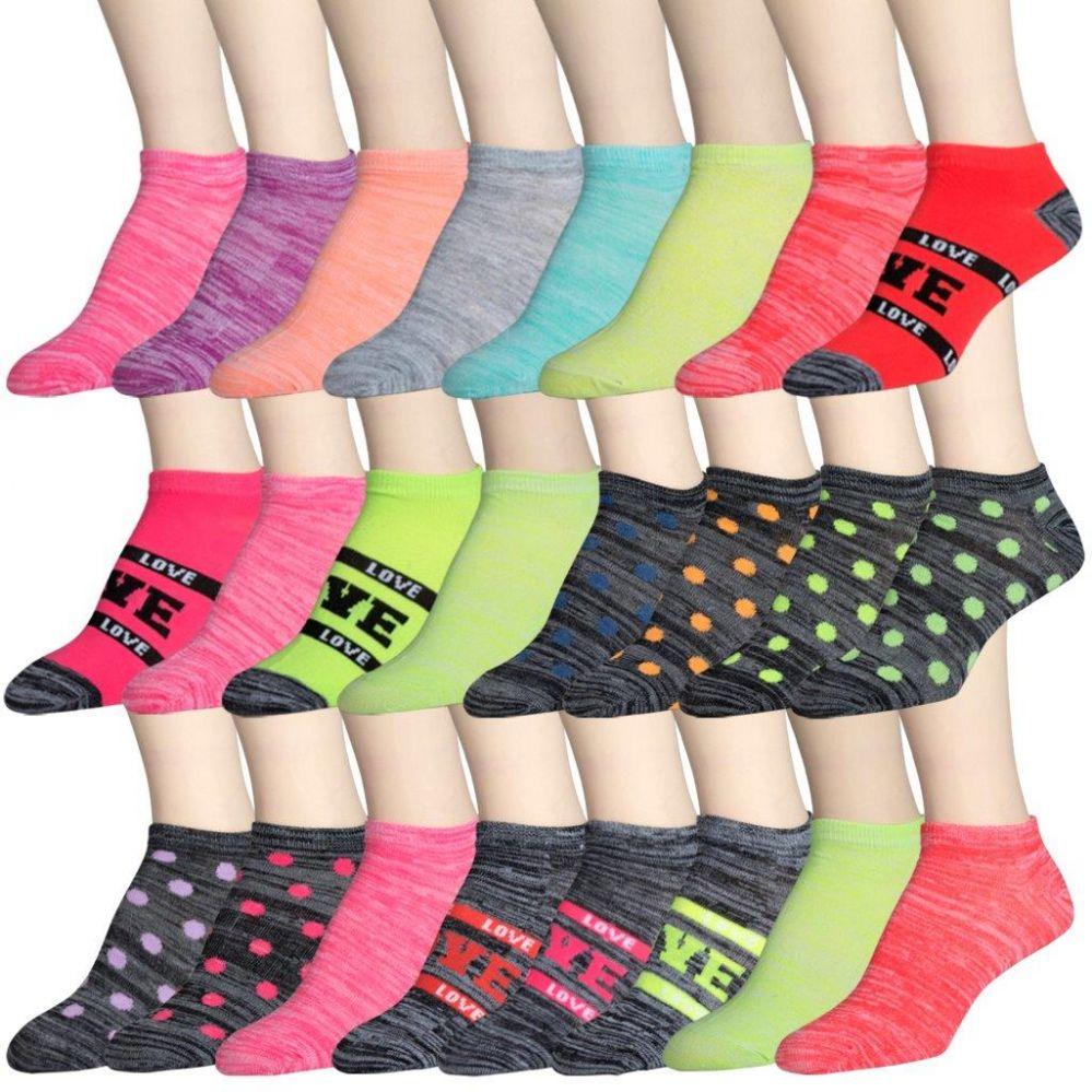360 Wholesale Womens Printed Ankle Socks image