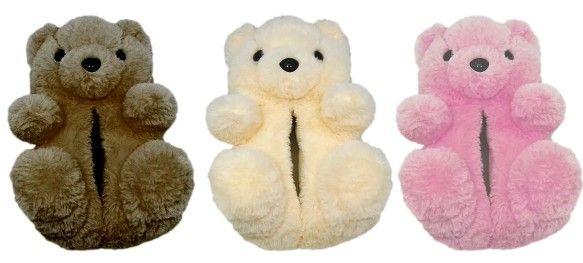 36 Wholesale Childrens Fuzzy Bear Slippers image