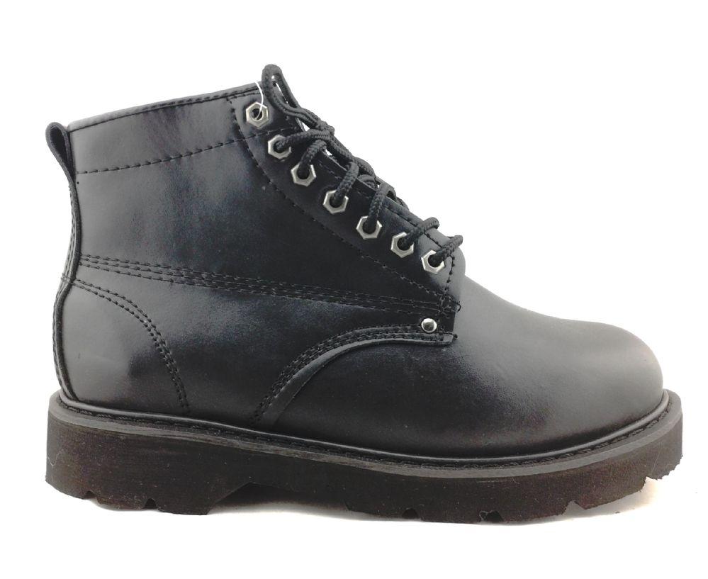 12 Wholesale Men's Genuine Leather Boots Black Sizes 6-15 Open Stock image